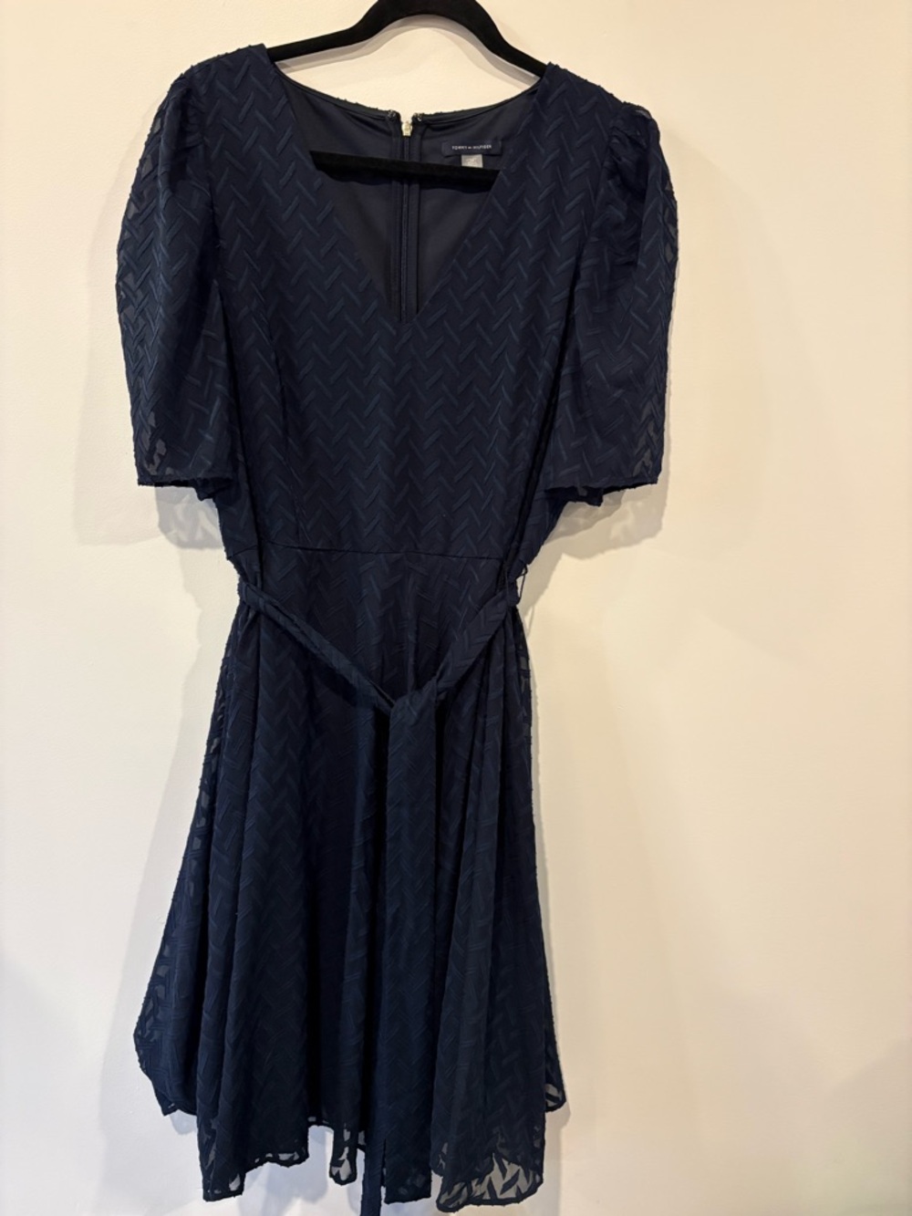 Tommy Hilfiger Navy Textured Short-Sleeve Dress - Picture 5 of 7